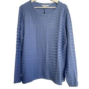 Chico’s Joseph Ribbed Textured Sweater Minimalist Boho Layering Top Size 2X NEW